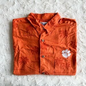 Vintage Clemson University Hawaiian Shirt Mens Large Orange Reyn Spooner Tigers